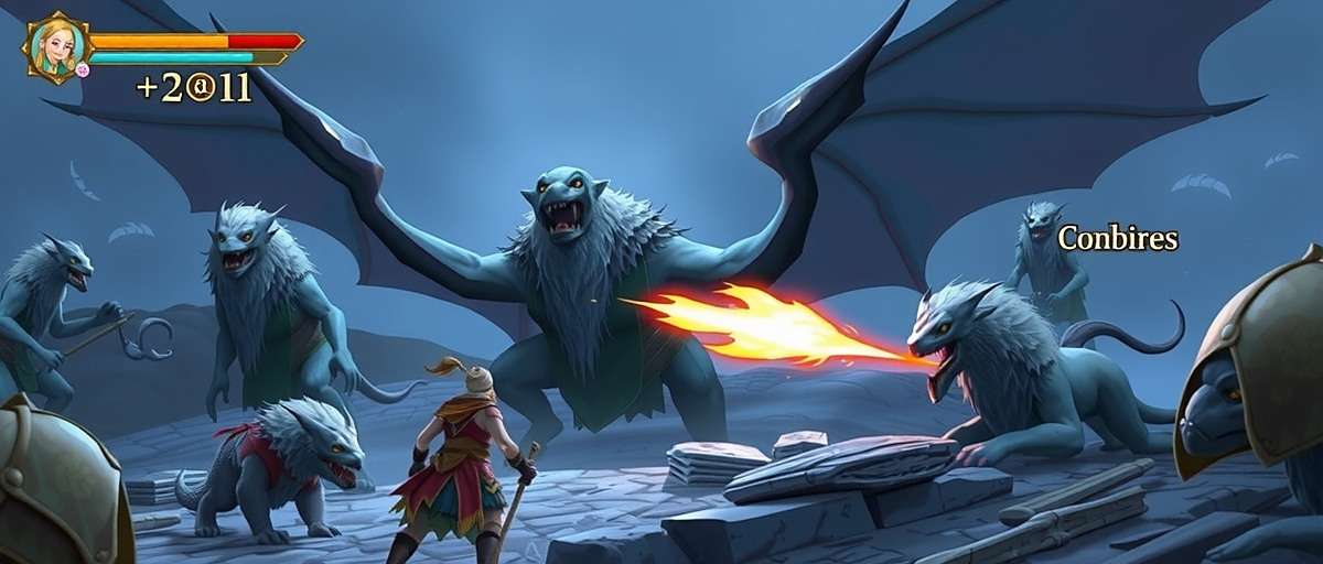 Fennel Magic Odyssey Spellcasting Gameplay Fennel Magic Odyssey gameplay showing a player character casting a fire spell against mythical creatures